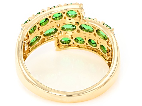 Tsavorite With Yellow Diamond 10k Yellow Gold Ring 1.51ctw - CGD159 | JTV