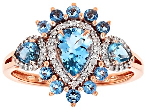 Santa Maria Aquamarine 10k Rose Gold Ring 1.12ctw