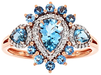 Picture of Santa Maria Aquamarine 10k Rose Gold Ring 1.12ctw