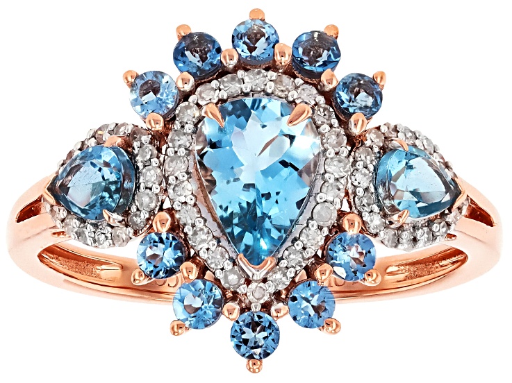Santa Maria Aquamarine 10k Rose Gold Ring 1.12ctw