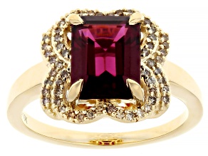 Grape Color Garnet 10k Yellow Gold Ring 2.69ctw