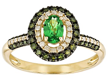 Picture of Green Tsavorite 10k Yellow Gold Ring 0.80ctw