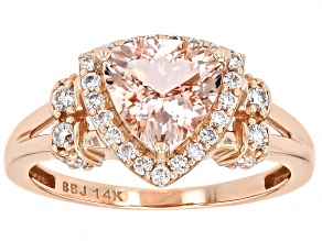 Peach Morganite 14k Rose Gold Ring 1.62ctw
