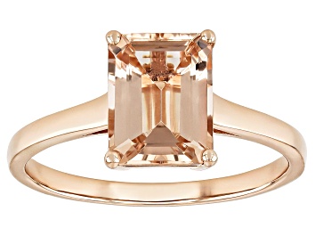 Picture of Peach Morganite 10k Rose Gold Solitaire Ring 2.00ct