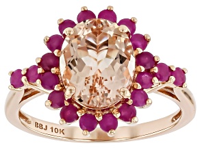 Peach Morganite 10k Rose Gold Ring 2.90ctw