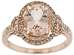 Peach Morganite 10k Rose Gold Ring 2.33ctw