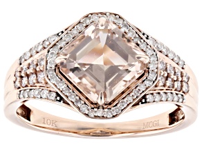 Peach Morganite 10k Rose Gold Ring 1.78ctw