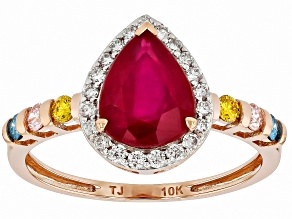 Red Mahaleo® Ruby 10k Rose Gold Ring 2.73ctw