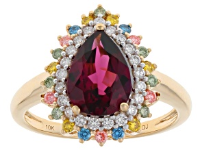 Grape Color Garnet 10k Yellow Gold Ring 1.93ctw