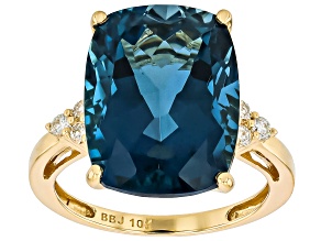 London Blue Topaz 10K Yellow Gold Ring 11.28ctw