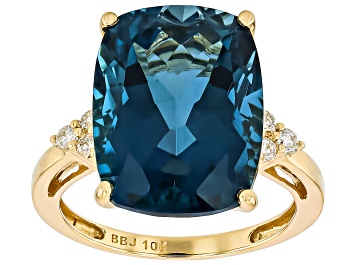 Picture of London Blue Topaz 10K Yellow Gold Ring 11.28ctw