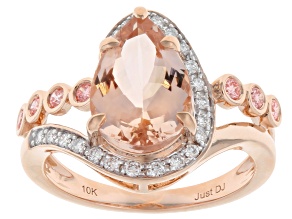 Peach Morganite 10K Rose Gold Ring 2.95ctw