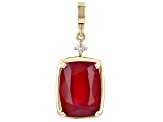 Red Mahaleo(R) Ruby 10k Yellow Gold Pendant With Enhancer 13.98ctw