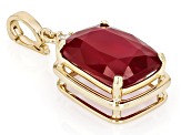 Red Mahaleo(R) Ruby 10k Yellow Gold Pendant With Enhancer 13.98ctw