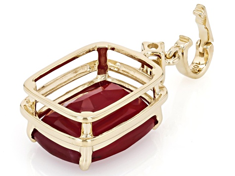Red Mahaleo(R) Ruby 10k Yellow Gold Pendant With Enhancer 13.98ctw