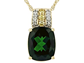 Chrome Diopside 10K Yellow Gold Pendant With Chain 2.83ctw