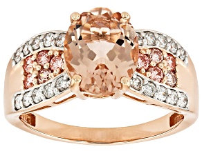 Peach Morganite 10k Rose Gold Ring 2.71ctw