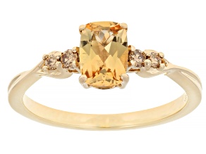 Brown Imperial Topaz 10k Yellow Gold Ring 0.87ctw