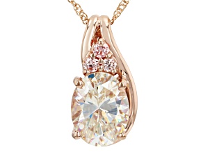 Strontium Titanate 10k Rose Gold Pendant With Chain 2.44ctw