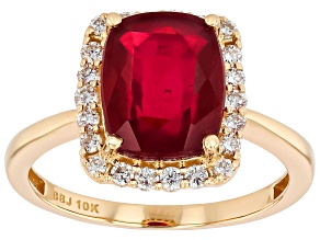 Red Mahaleo® Ruby 10k Yellow Gold Ring 3.53ctw