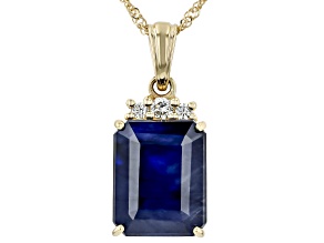 Mahaleo(R) Sapphire 10k Yellow Gold Pendant With Chain 3.39ctw