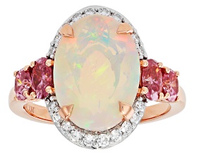 Ethiopian Opal 10k Rose Gold Ring 4.30ctw