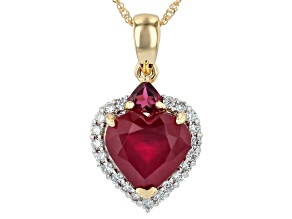 Mahaleo® Ruby 10k Yellow Gold Pendant With Chain 4.48ctw