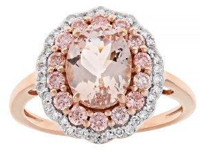 Morganite 10k Rose Gold Ring 1.36ctw