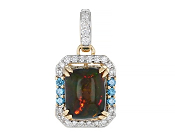 Picture of Black Ethiopian Opal 10k Yellow Gold Pendant 2.05ctw