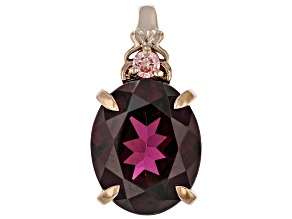 Grape Color Garnet 10K Rose Gold Pendant Chain 3.61Ctw