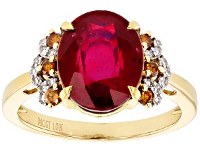 Mahaleo(R) Ruby 10k Yellow Gold Ring 5.31ctw