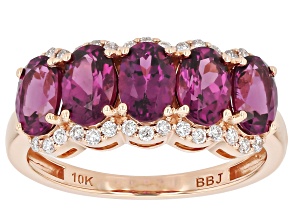 Grape Color Garnet 10k Rose Gold Ring 2.72ctw