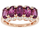 Grape Color Garnet 10k Rose Gold Ring 2.72ctw