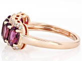 Grape Color Garnet 10k Rose Gold Ring 2.72ctw