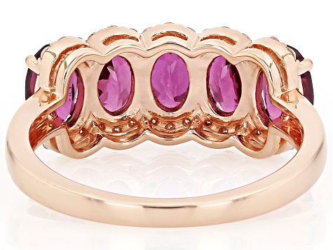 Grape Color Garnet 10k Rose Gold Ring 2.72ctw