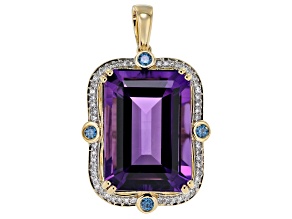 Purple Canela Amethyst 10K Yellow Gold Pendant 13.60ctw