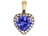 Blue Tanzanite 14K Yellow Gold Heart Pendant 2.47ctw