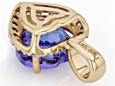 Blue Tanzanite 14K Yellow Gold Heart Pendant 2.47ctw