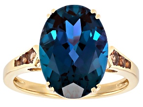 Purple Lab Created Alexandrite 10K Yellow Gold Ring 6.80ctw