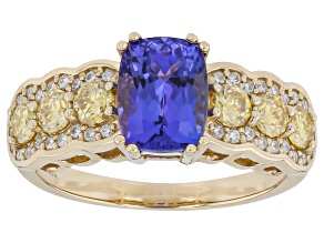 Blue Tanzanite 6K Yellow Gold Ring 2.12ctw
