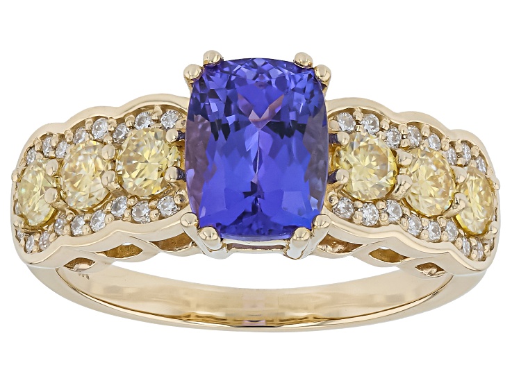 Blue Tanzanite 6K Yellow Gold Ring 2.12ctw