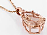 Peach Morganite 14K Rose Gold Pendant With Chain 3.40ct