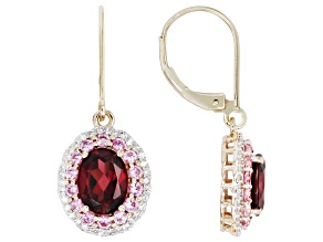 Purple Umba River Rhodolite 10K Yellow Gold Earrings 3.52ctw