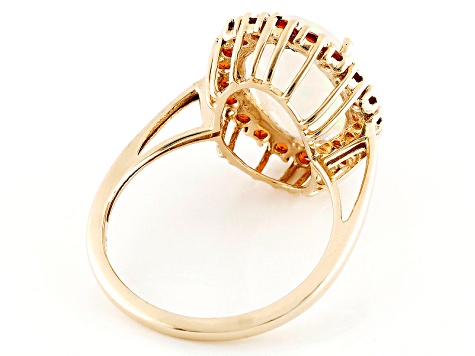 Ethiopian Opal And Mexican Fire 14k Yellow Gold Ring 4 21ctw Ethiopian Opal And Mexican Fire 14k Yellow Gold Ring 4 21ctw