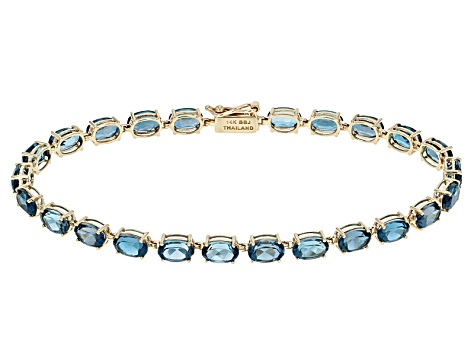 London Blue Topaz 14k Yellow Gold Bracelet 11 63ctw London Blue Topaz 14k Yellow Gold Bracelet 11 63ctw
