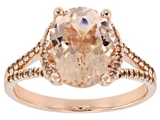 Pink Morganite 14k Rose Gold Ring 2.86ctw