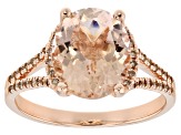 Pink Morganite 14k Rose Gold Ring 2.86ctw