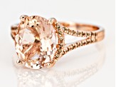 Peach Morganite 14k Rose Gold Ring 2.90ctw