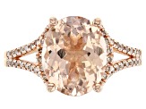 Peach Morganite 14k Rose Gold Ring 2.90ctw