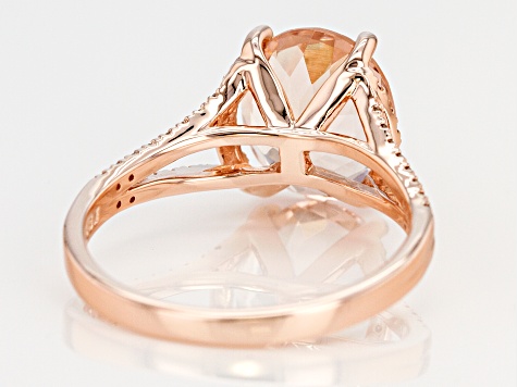 Peach Morganite 14k Rose Gold Ring 2.90ctw